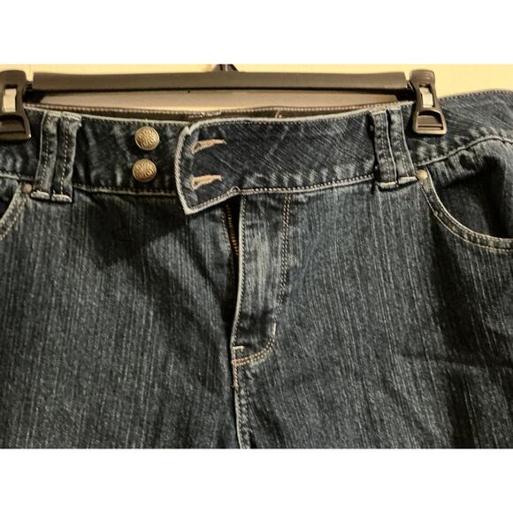 Lane Bryant Blue Jeans Women Sz 20 Short Wide Legged Dark Wash Stretch - Picture 4 of 10